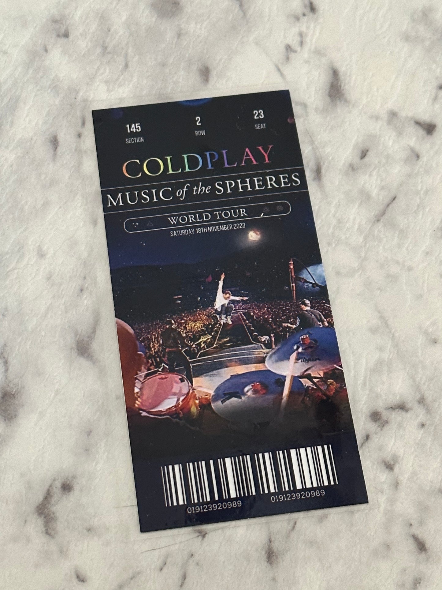 Coldplay Custom Souvenir Ticket