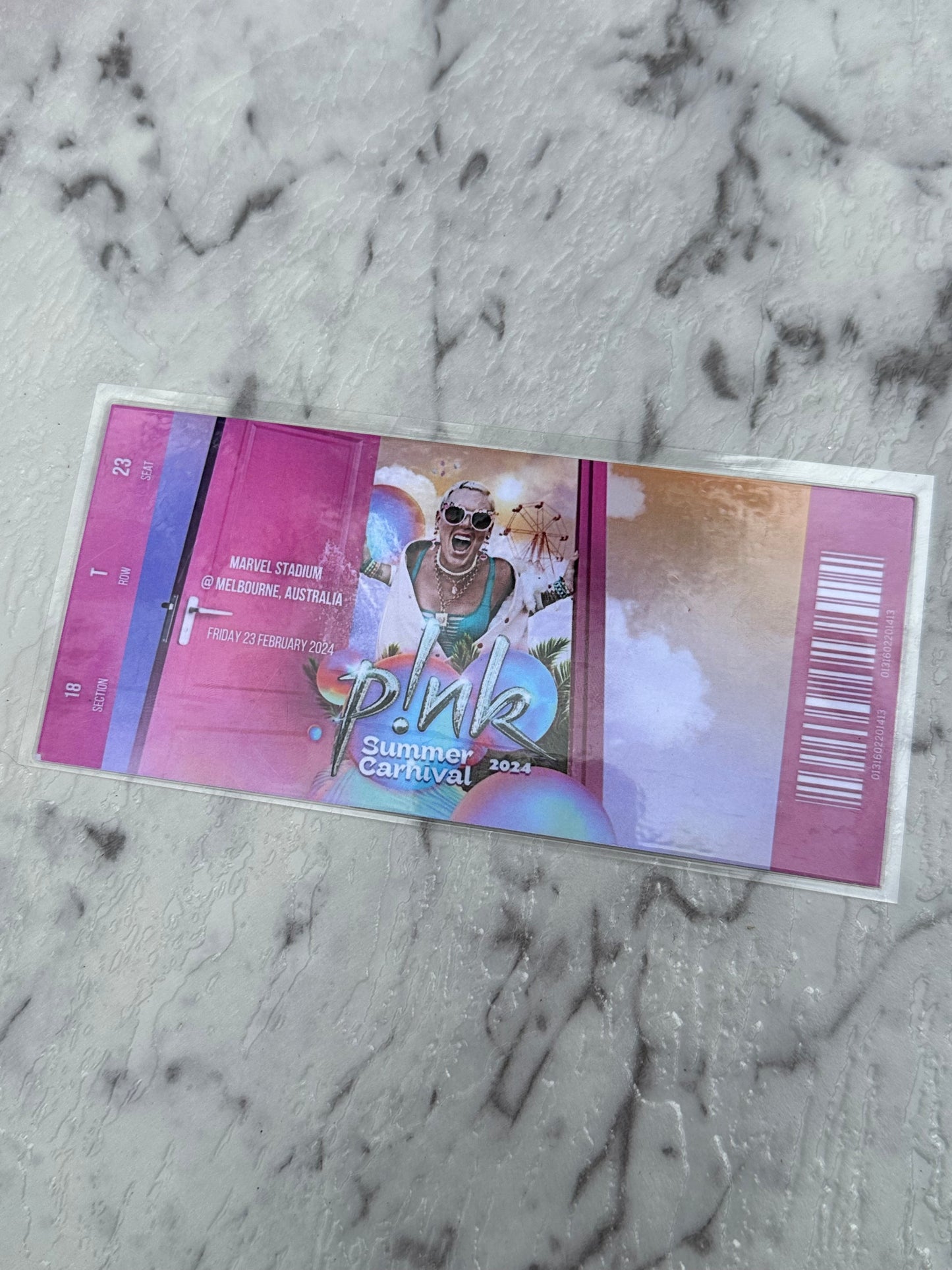 P!NK custom ticket souvenir